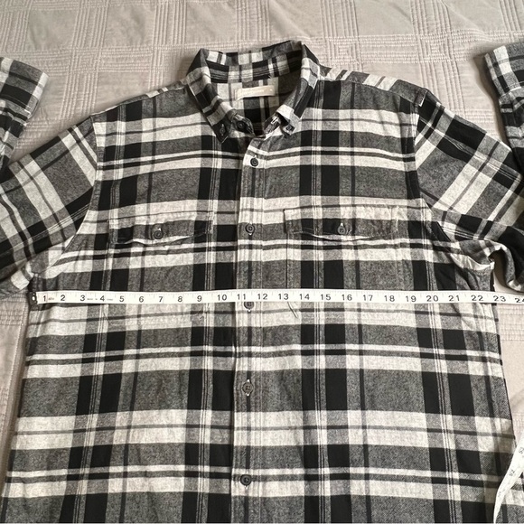 Everlane Men's Size XL Gray Black Plaid Flannel Shirt Long Sleeve Button Up - Picture 6 of 9